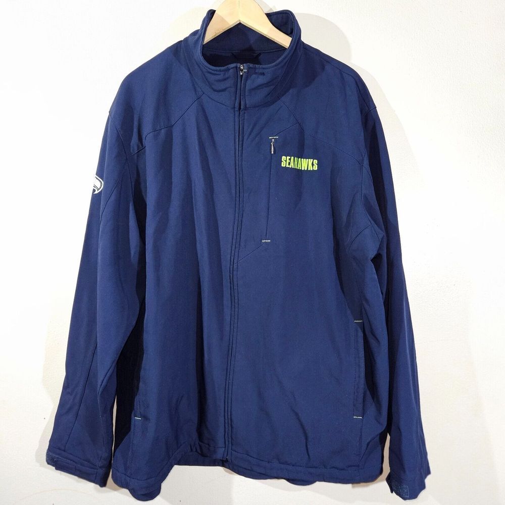 NFL Merchandise Seattle Seahawks‎ Soft Shell Men's Jacket Size 2XL Navy Full Zip